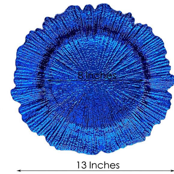 CHARGER PLATE: 13-Inch Heavy Quality Round Plastic-Reef Royal Bl… - Picture 3 of 8